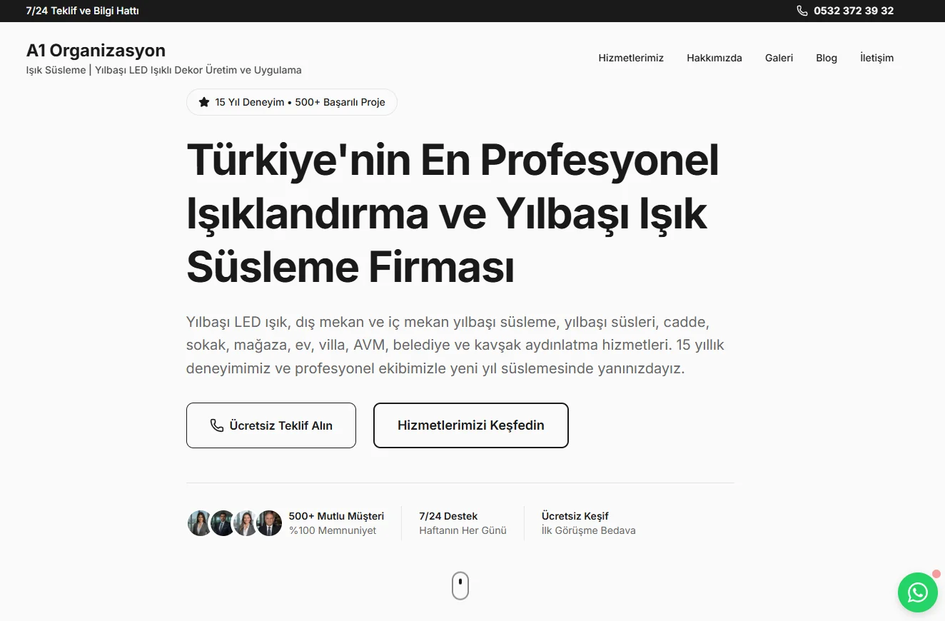 a1organizasyon.com screenshot