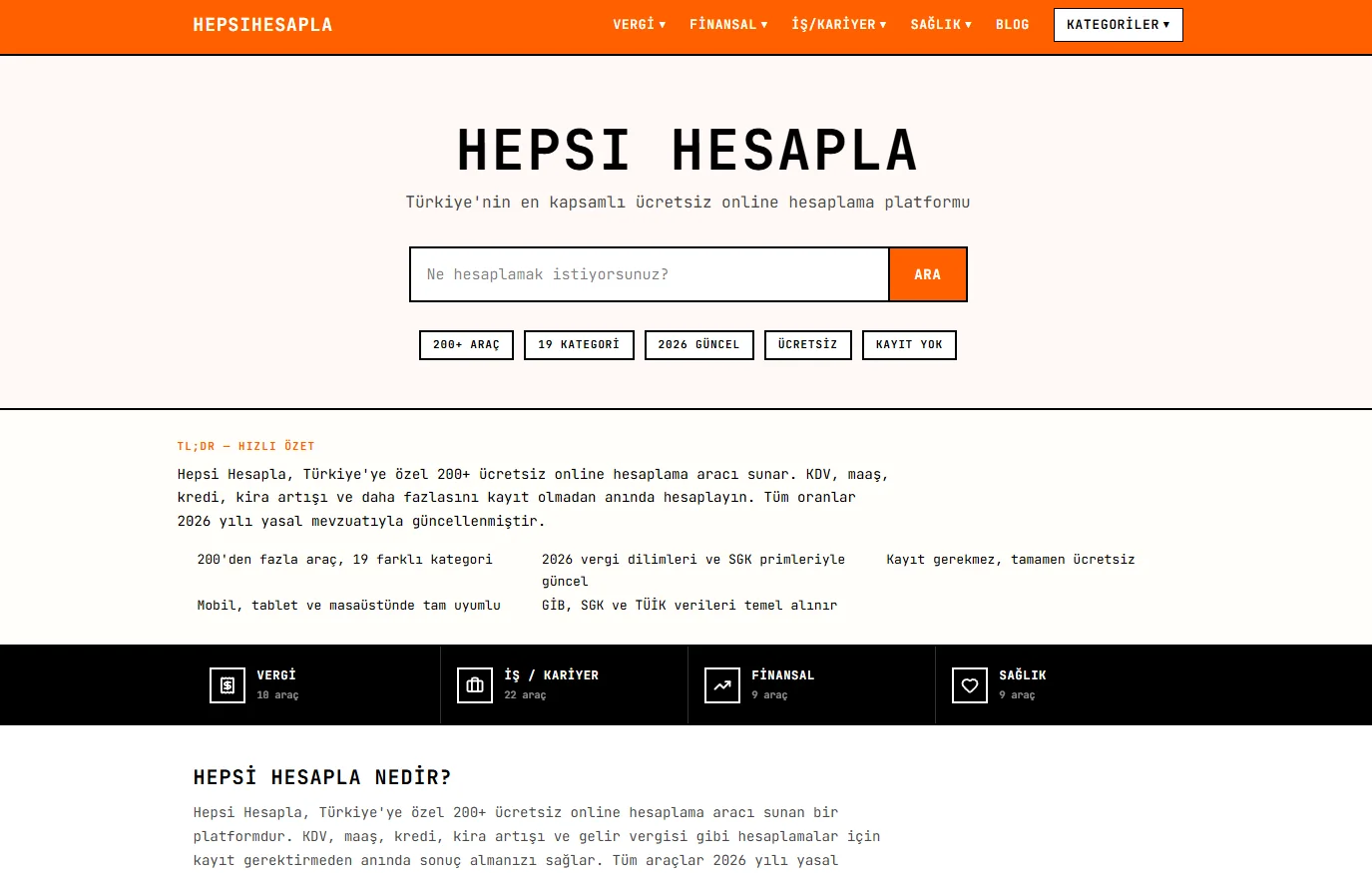 hepsihesapla.com screenshot